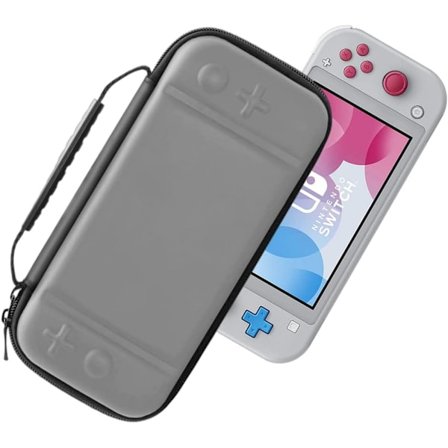 (Grå) 1 stk. Nintendo Switch Lite-deksel, hardt deksel for Nintendo Switch Lite-konsoll, inkludert 8 spillkort, JoyCon og annet tilbehør.-FA-