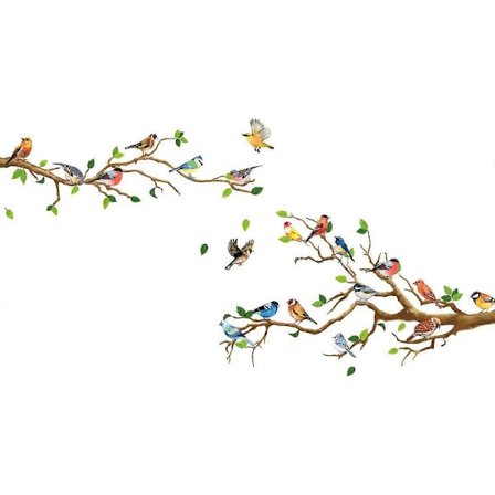 Antikollisjonsmerker, ikke-klebende vindusfolie, flyttbare fargerike vårblomster og fugler-klistremerker for hjemme- og kontordekor, gjenbrukbare uten