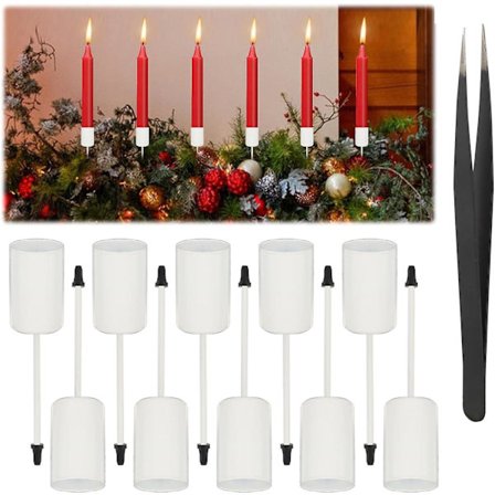Ljusstake Adventkrans 10 stycken Retro Ljusstake Stick Ljusstake Med Kort Spindel, Ljusstake Stick Ljus Vita Med Tång