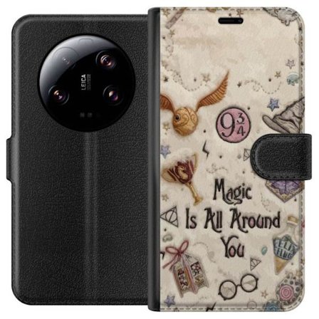 Kompatibelt Plånboksfodral till Xiaomi Xiaomi 13 Ultra Broderad magisk illustration med symboler, citat och fantasivärld inspirerad av sagor som ska