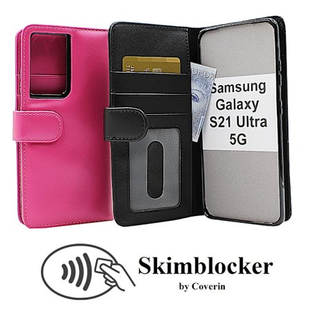 Skimblocker Plånboksfodral Samsung Galaxy S21 Ultra 5G