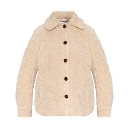 Samsøe Samsøe, Fur Jacket Beige, Dames, Maat:M,polyester,gestreept