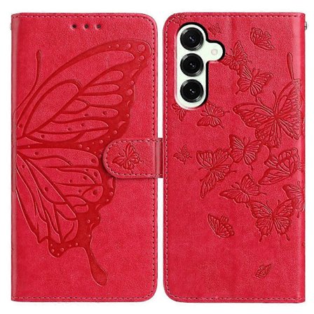 Compatible Case for Samsung Galaxy S25 FE Butterfly Printed Wallet Stand PU Leather Flip Phone Case with Strap