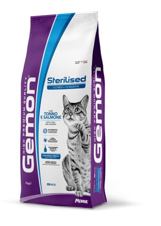 Gemon Sterilised Cat Tonno e Salmone Cibo Secco Per Gatti Adulti