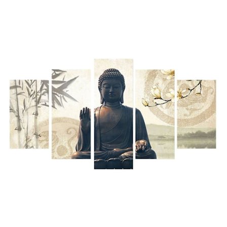 5 kpl / sarja Canvas-koriste seinäkoriste maalaus Buddha-istuin kuva 30 * 50/70/80 cm