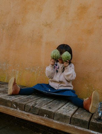 Fliink Star Alpaca Embroidered Cardigan - Beige - 4 Y