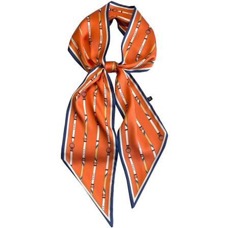 Orange Mullbärssilke Liknande Huvudduk Hårband Kvinnors Mode Hals Satin Scarfs för Väska Hår Handväska Scarves
