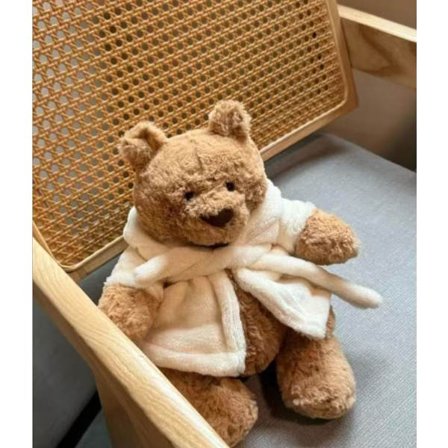 Jellycat Plys Bartholomew Bjørn Badekåbe Medium - H26 X B12 cm - sebneei