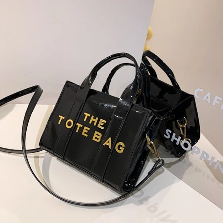 Dam Topphandtag Väska Brev Lackläder Ren Färg Lyxig Designer Tote Handväskor Kvalitet Messenger Axelremsväska