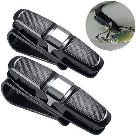 Lasienpidike Auton Aurinkosuojaan, 2 Kpl Aurinkolasien ja Silmälasien Kiinnike