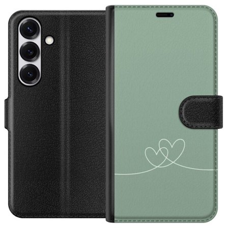 Kompatibelt Lommeboketui til Samsung Galaxy S25 Grønt Hjerte