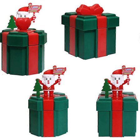 Julklappsförpackning, Set med 4 presentaskar, Jul Äpple Tecknad Förpackningslåda för Godis och Mindre Gåvor eller Julgransdekoration