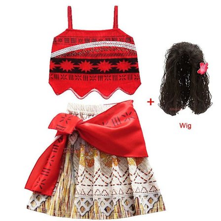 Ocean's Edge Pet Piggy Chick Girl cosplay prinsessklänning Moana Clothes and wigs 120cm