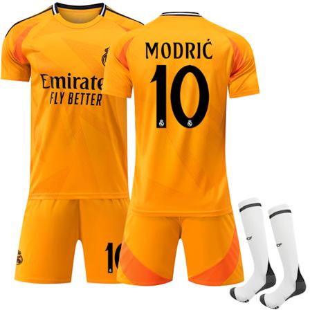 24-25 Real Madrid udebane Børnefodboldsæt nr. 10 Modrić Adult S(165-170cm)