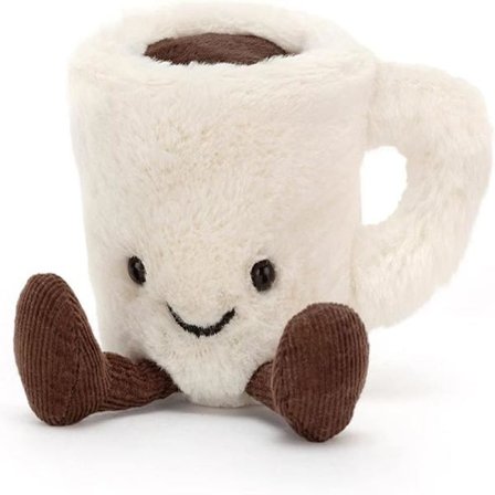 Jellycat Amuseables Espresso Kop Kaffe Plysdyr, 10 cm - Drik Plys - Sjov Gaveidé