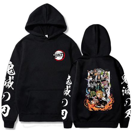 Demon Slayer -hupparit Aikuisten Printed collegepaita Casual Topit Pitkähihaiset Huppari Lahjat 3XL