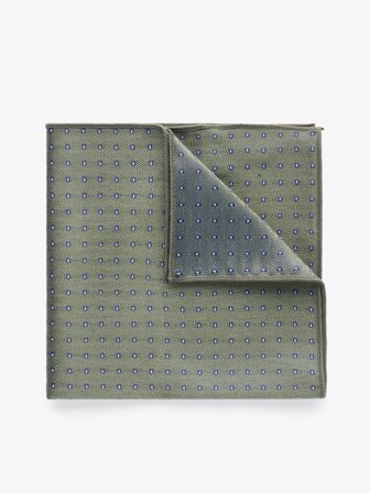 John Henric Men's Grünes Geometrisches Einstecktuch Size Onesize