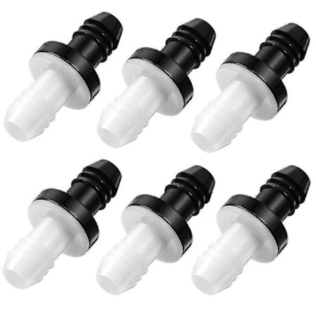 Kontraventil, 3/8 tommer 10 mm ABS Plug-in Kontraventil Brændselsolie Vand Gas Luft Envejs Kontraventil til Væsker og Gasser (6 Stykker)