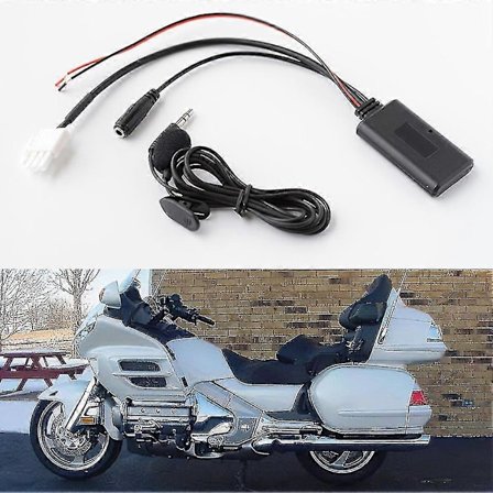 3-nastainen Aux-äänikaapeli Bluetooth-sovitin Honda Gold Wing Gl1800 5-12v Handsfree-mikrofoni Musiikki Moottoripyörä Bluetooth-vastaanotin