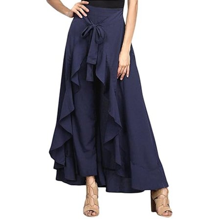 Trendy Casual Chiffon Bukser med Elastisk Høj Talje til Kvinder