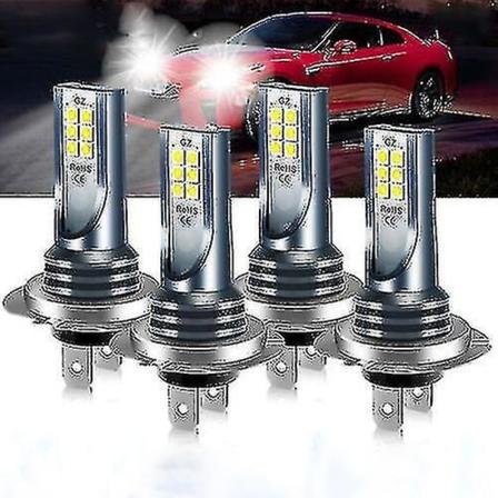 4x H7 LED Forlygte Pære Sæt Høj/Lav Stråle 220w 60000lm Super Lys 6000k Hvid-m.4173