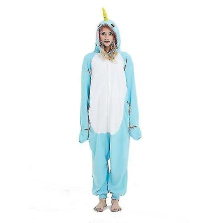 Hksng Kigurumi Eläin Aikuiset Kissa Karhu Hai Onesies Pyjamat Pesukarhu Puvut Lohikäärme Jumpsuit Joululahja Blue Whale