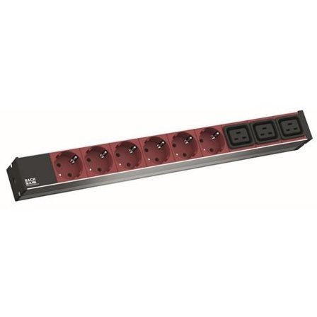 BACHMANN 19" 1U 6xSchuko red 3xC19 red
