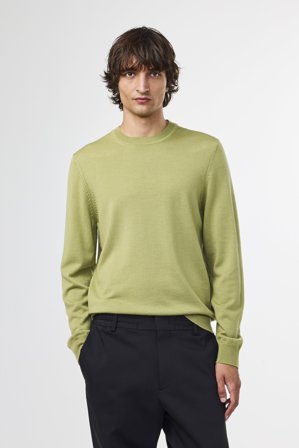 NN.07 Ted 6605 Pullover Herren Grün Merinowolle