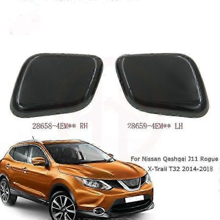 NY Forlygte Vaskerspray Dyse Dæksel Hætte OEM 28659-4EM** (LH) 28658-4EM** (RH) Til Nissan Qashqai / Dualis J11 2014-2018
