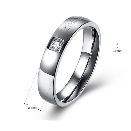 Rostfritt stål ring CZ