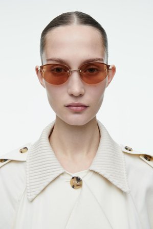 COS Women's Daze Sunglasses Cat Eye in Gold-coloured