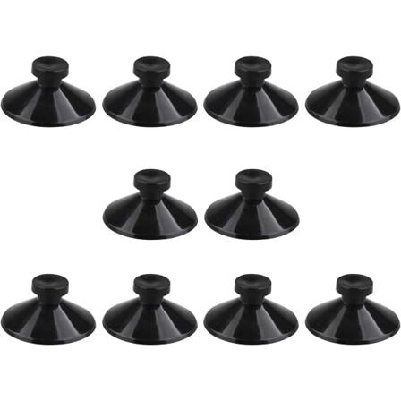 10-pack gummikoppar för akvarium, svart, 27 mm
