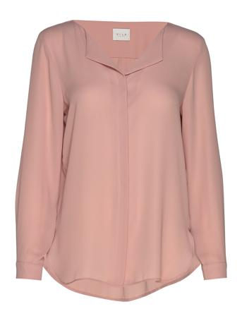 Vilucy L/S Shirt Bluse Langermet Rosa Vila