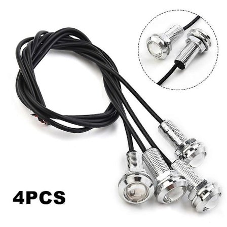 4 stk. Nye DC 12V 3W Blå LED Marinebelysning Bådlys Spotlys Bærbar Vandtæt Undervands Bil Lastbil Bådlamp