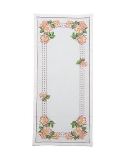 Broderikit Löpare Rosa Blomster - Svarta Fåret