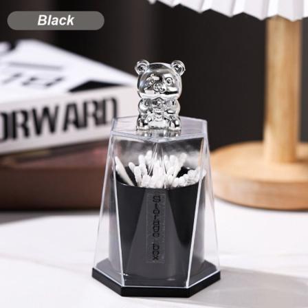 Tandpetare Box Cotton Stick Förvaringsbox SVART Black