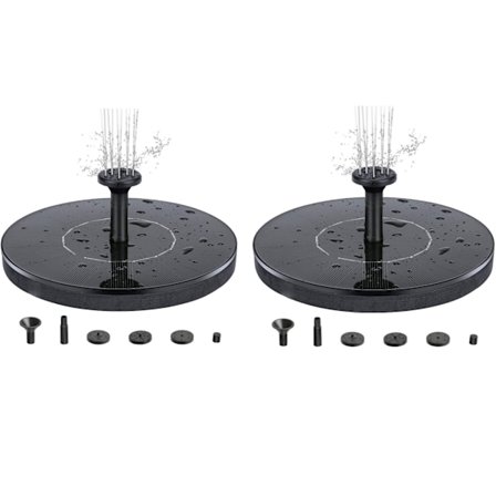 2-pak springvand med solceller 16 cm - Solcellefontæne/vandfontæne