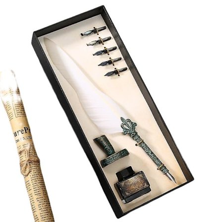 Europeisk Vintage Fjærpenn Sett Gaveeske Harry Potter Fjærpenn Sett Gotisk Kropp Dip Blekkpenn