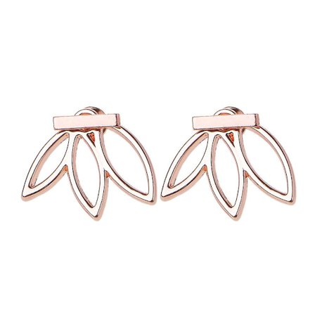 1 par Lotus Flower Stud örhängen Dam Lättvikts Minimalist Ear Cuffs Smycken