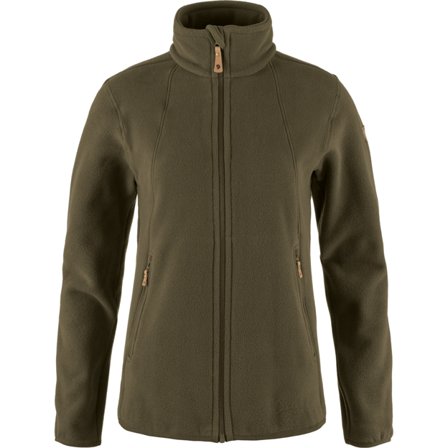 Fjällräven Women's Stina Fleece in Dark Olive | Size: 2XS, Polyester/Leather