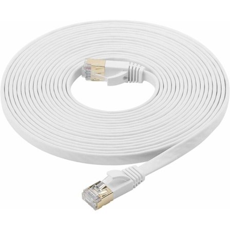 Fosto Cat7 Ethernet-kabel 30m Kategori 7 Flad RJ45 Højhastighed 10Gbps LAN Internet Til Xbox, PS4, Modem, Router, Switch, PC, TV Box 8m Hvid?