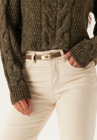 Latalia Leather Belt With Turn Lock Klær