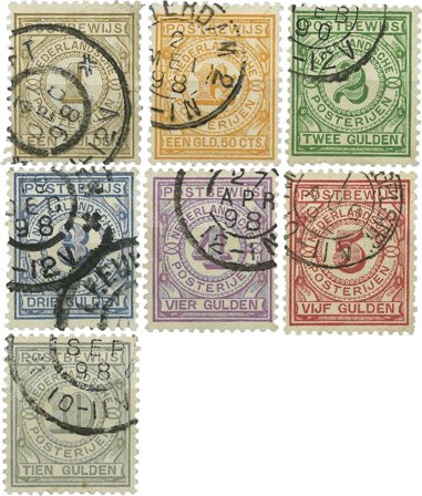 Holland 1884 - Værdimærker NVPH PW1-PW7 - Stemplet