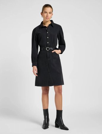 Lee Jeans Long Sleeve Dress - Black - XS
