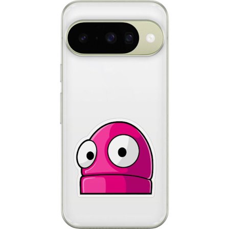 Kompatibelt Mobilskal till Google Google Pixel 10 Rosa tecknad figur med stora ögon i lekfull och humoristisk stil
