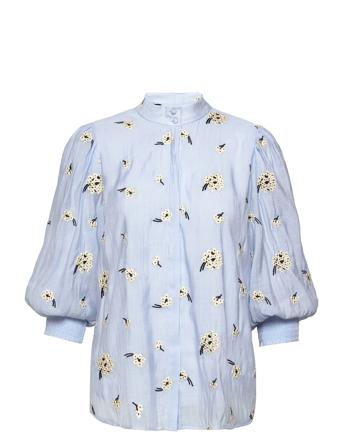 Raizel Licas Blouse Blue Bruuns Bazaar