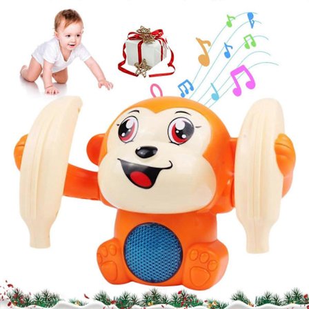 Baby Leksaker Apleksak, Elektrisk Rullande och Lysande Apleksak med Ljus & Ljud