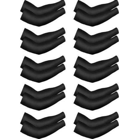 UV-beskyttende armvarmere - Unisex, svart (10 par)