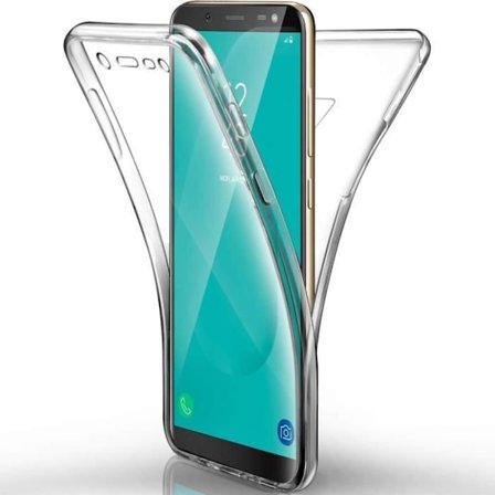 Coque 360° - Kompatibel med Samsung - J6 Plus 2018 - Transparent silikon - Ultra tunn - Fullständigt skydd