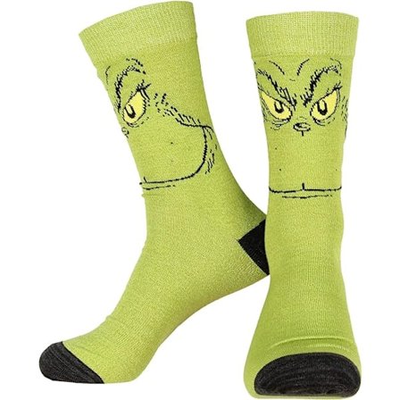 Grinch-strumpor för vuxna med luddig Grinch-ansikte